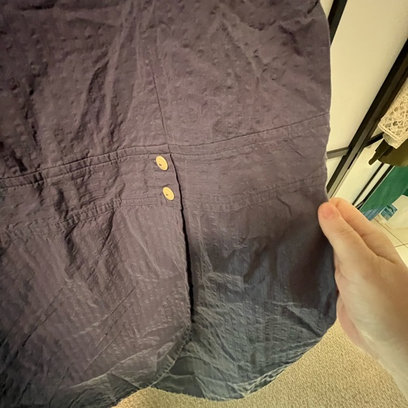 FLAX Vintage Organic Linen Like New Condition Denim Blue Dress Size L - Picture 4 of 6